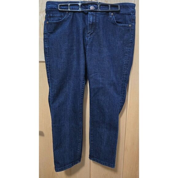 Ann Taylor LOFT Modern Crop Jeans Size 30/10 Dark Wash Denim Straight-Leg Womens - Picture 1 of 13